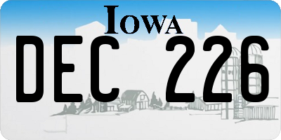 IA license plate DEC226
