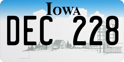 IA license plate DEC228