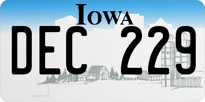 IA license plate DEC229