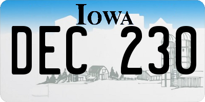 IA license plate DEC230