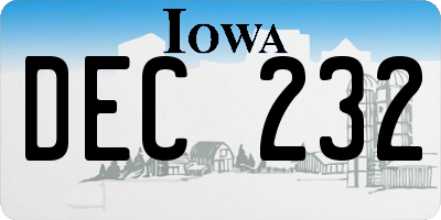 IA license plate DEC232