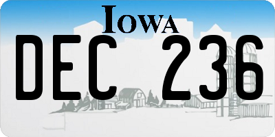 IA license plate DEC236