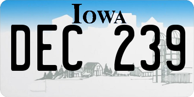 IA license plate DEC239