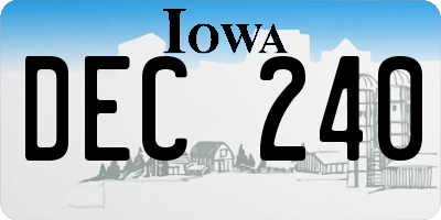 IA license plate DEC240