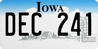 IA license plate DEC241