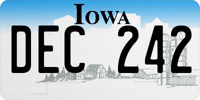 IA license plate DEC242