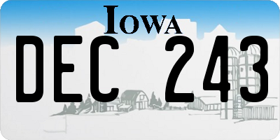 IA license plate DEC243