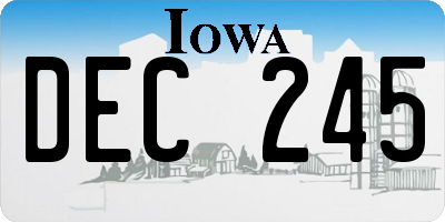 IA license plate DEC245