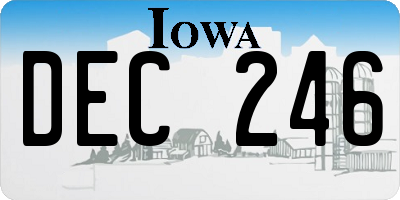 IA license plate DEC246