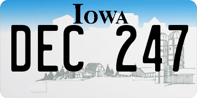 IA license plate DEC247