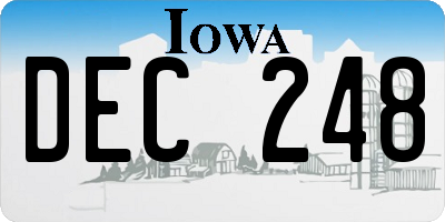 IA license plate DEC248