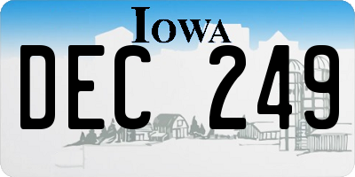 IA license plate DEC249