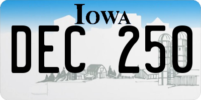 IA license plate DEC250