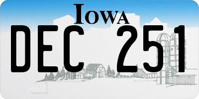 IA license plate DEC251
