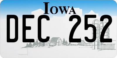 IA license plate DEC252