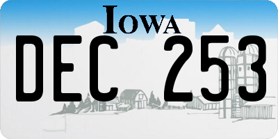 IA license plate DEC253