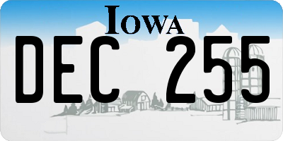 IA license plate DEC255