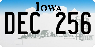 IA license plate DEC256