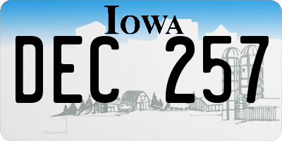 IA license plate DEC257