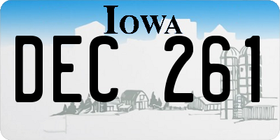 IA license plate DEC261