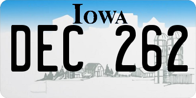 IA license plate DEC262