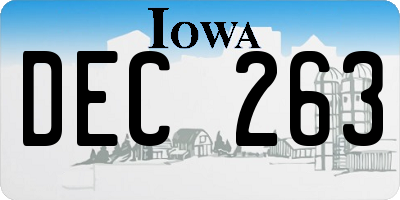 IA license plate DEC263