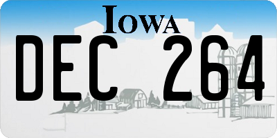 IA license plate DEC264