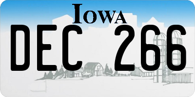 IA license plate DEC266