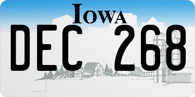 IA license plate DEC268