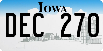 IA license plate DEC270