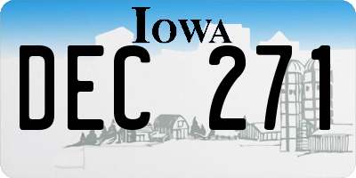 IA license plate DEC271