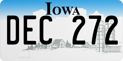IA license plate DEC272