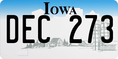 IA license plate DEC273