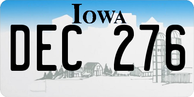 IA license plate DEC276