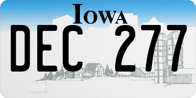 IA license plate DEC277
