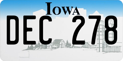 IA license plate DEC278