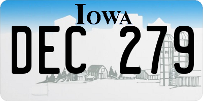 IA license plate DEC279