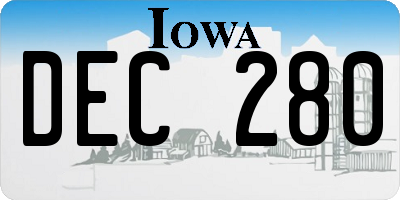 IA license plate DEC280
