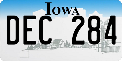 IA license plate DEC284
