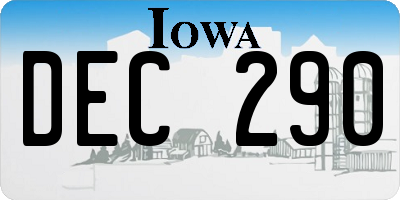 IA license plate DEC290