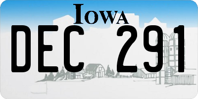 IA license plate DEC291