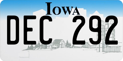 IA license plate DEC292