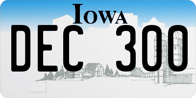 IA license plate DEC300