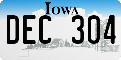 IA license plate DEC304