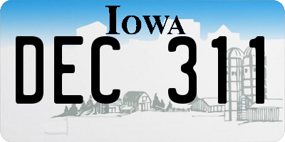 IA license plate DEC311