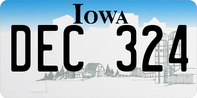 IA license plate DEC324