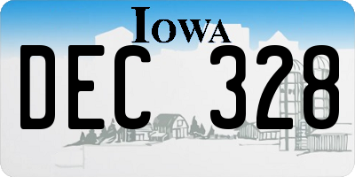 IA license plate DEC328