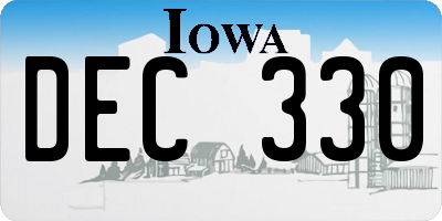 IA license plate DEC330