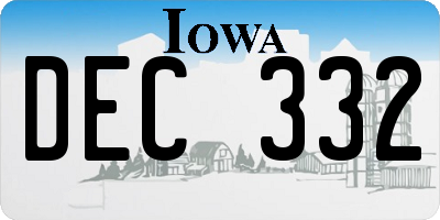 IA license plate DEC332