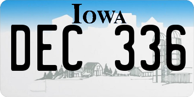 IA license plate DEC336